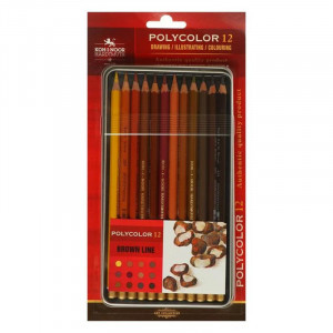 Polycolor Pencil Brown 12pcs