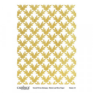 Rice paper model1 gold metal leaf backgrand 30*42