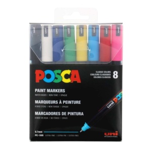 AK UNI set PC-1MR POSCA 0.7mm 8 kom osnovne boje*