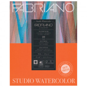 Blok Studio Watercolour 20,3x25,4cm 20L 200g (hot pressed/grana satinata)