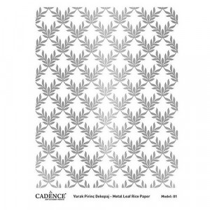 Rice paper model1 silver metal leaf backgrand 30*42