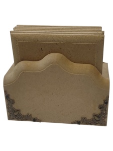MDF ukrasna kutija sa 6 podmetaca 11,8x9cm