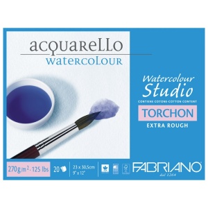 Watercolour C4 23x30.5 Studio Torchon blok, 300g sides glued 20l