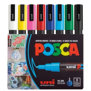 AK UNI set PC-1M POSCA- 0.7mm 8kom osnovne boje