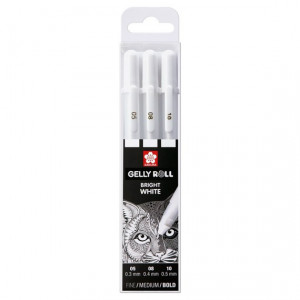 Gel olovka white miks 3k 1.0mm Gelly Basic set
