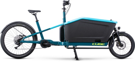 Bicicleta Electrica Hardtail CUBE Cargo Sport Hybrid 500 blue´n´lime