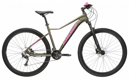 Bicicleta KROSS LEA 8.0 27.5" Khaki-Pink-Green Glossy 24