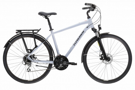 Bicicleta KROSS TRANS 3.0 28" Grey-Negru-Grey Glossy 24