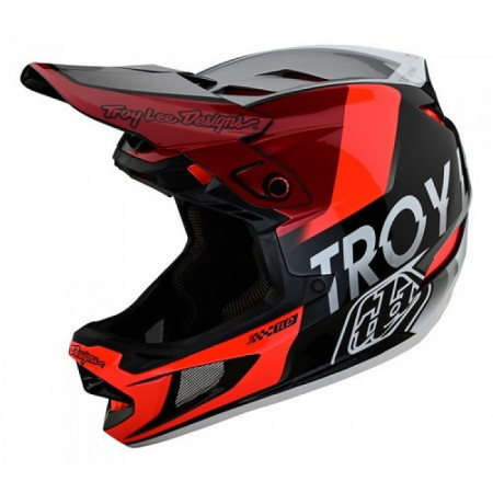 Casca Bicicleta Troy Lee Designs D4 Mips Composite Qualifier Silver Red