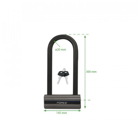 Lacat Force U-Lock 30x14.5 cm otel gri/negru