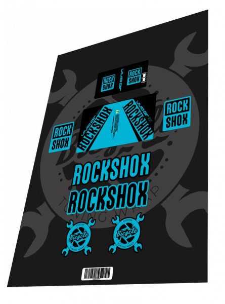 Stickere adezive amortizor ROCKSHOX Vivid R2C AIR Sky Blue Black 2016