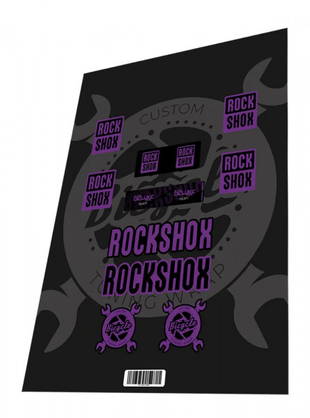 Stickere adezive furca Rockshox Super Deluxe Coil Select Purple Black 2023