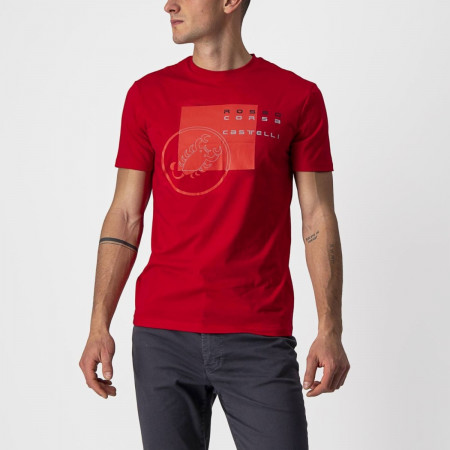 Tricou casual cu maneca scurta Castelli Maurizio Tee Rosu