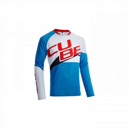 Tricou CUBE Action Round Necj Jersey Pilot L/S Red White Blue