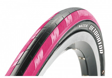 Anvelopa Maxxis Detonator 700x23C black pink 60TPI dual wire Silkworm Road