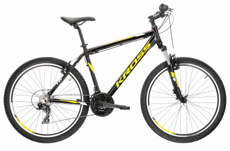 Bicicleta KROSS HEXAGON 1.0 26" Negru-Yellow-Black Glossy 24