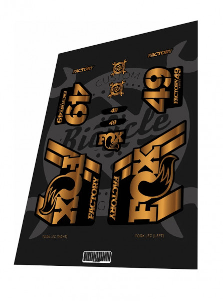 Stickere adezive furca FOX Factory 49 2020 Black Gold