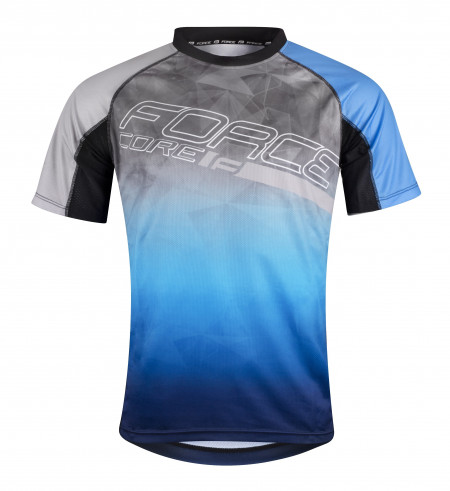 Tricou ciclism Force MTB Core gri/albastru