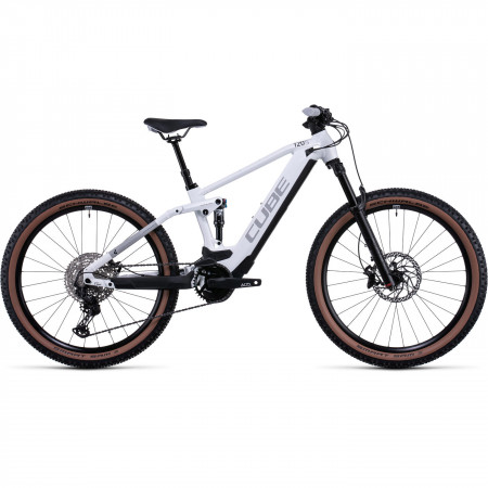 Bicicleta Electrica MTB Full Suspension CUBE Stereo Hybrid 120 SL 625 White Grey