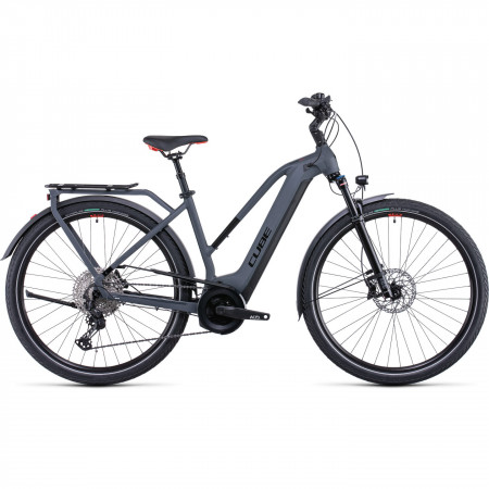 Bicicleta Electrica MTB Hardtail CUBE Touring Hybrid EXC 625 Trapeze Grey Red
