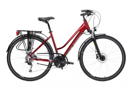 Bicicleta KROSS TRANS 5.0 AL 28" Ruby-Negru-Red Glossy 23