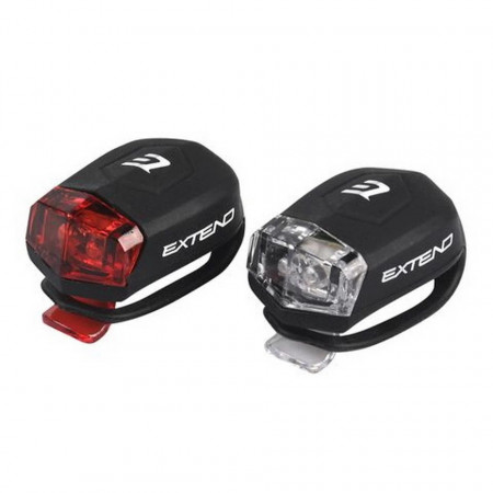 Set lumini bicicleta fata si spate EXTEND Froggies (Silicon) Negru