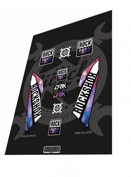 Stickere adezive furca ROCKSHOX Lyrik Galaxy 2016