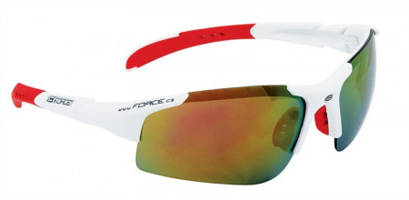 Ochelari Force Sport albi cu lentila rosie