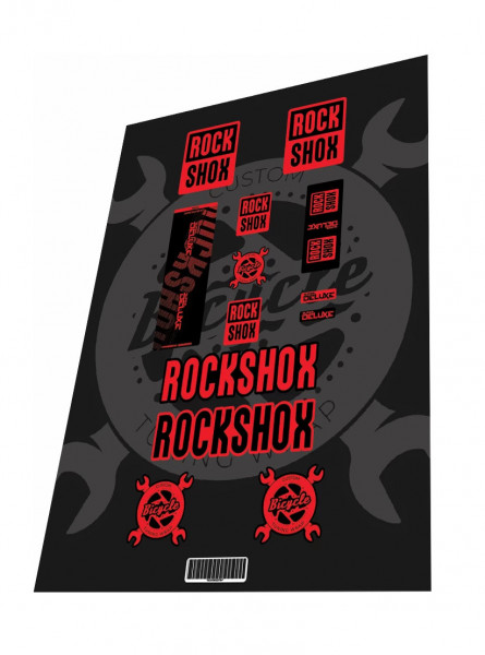 Stickere adezive amortizor ROCKSHOX Super Deluxe RCT Fire Red 2018