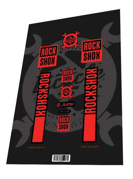Stickere adezive furca ROCKSHOX Judy Blood Red 2023