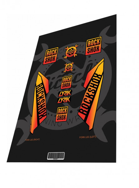 Stickere adezive furca ROCKSHOX Lyrik Sunset Orange 2016