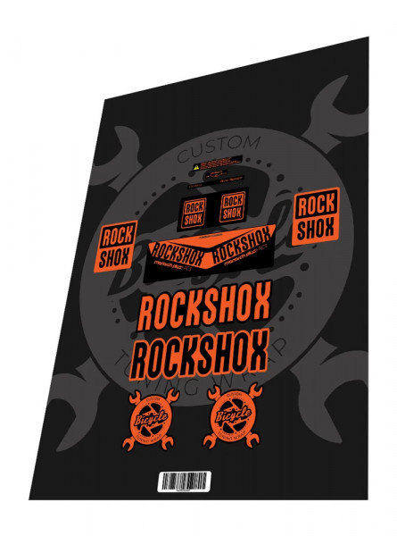 Stickere adezive furca Rockshox Monarch Plus RC3 Orange Black 2016