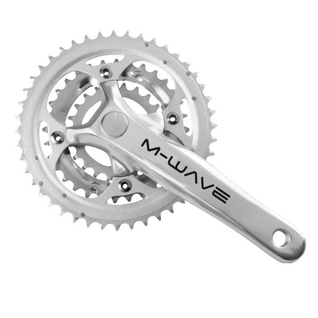 Angrenaj Pedalier M-WAVE 22/32/44T Silver 8/9v Patrat