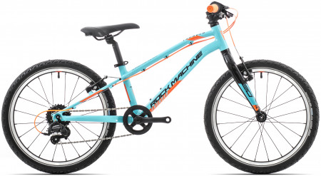 Bicicleta copii Rock Machine Thunder 20 VB Gloss Neon Cyan/Black/Orange