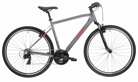 Bicicleta KROSS EVADO 1.0 28" Graphite-Red-Graphite Mat 24