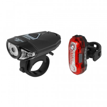 Set lumini fata+spate FORCE Express USB