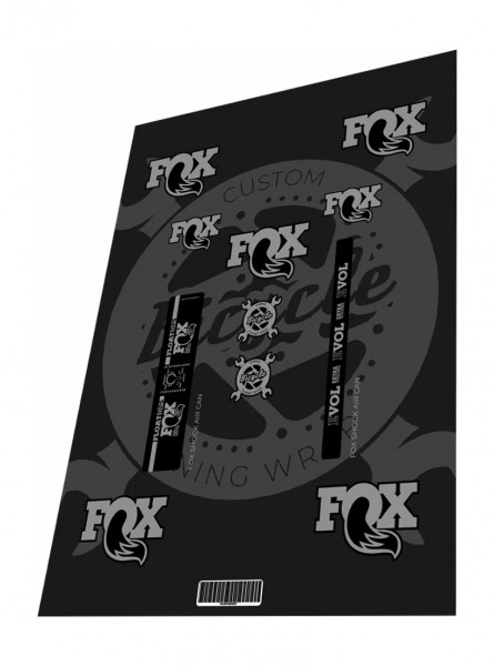 Stickere adezive amortizor FOX Float DPS 2018 Performance Silver Grey