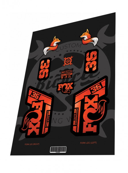 Stickere adezive furca FOX Performance Elite 36 2021 Orange FOXxie
