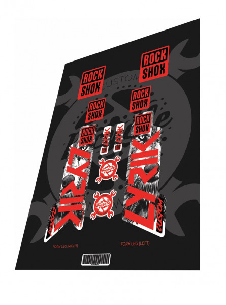 Stickere adezive furca ROCKSHOX Lyrik Custom Wolf Red Edition 2022