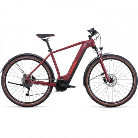 Bicicleta Electrica MTB Hardtail CUBE Nuride Hybrid Performance 500 Allroad DarkRed Red