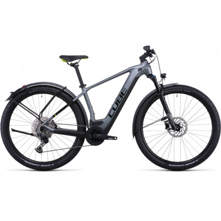 Bicicleta Electrica MTB Hardtail CUBE Reaction Hybrid Pro 500 Allroad Flashgrey Green