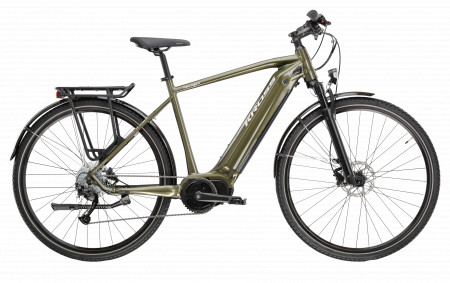 Bicicleta KROSS TRANS HYBRID 2.0 28" Khaki-White-Green Glossy 24