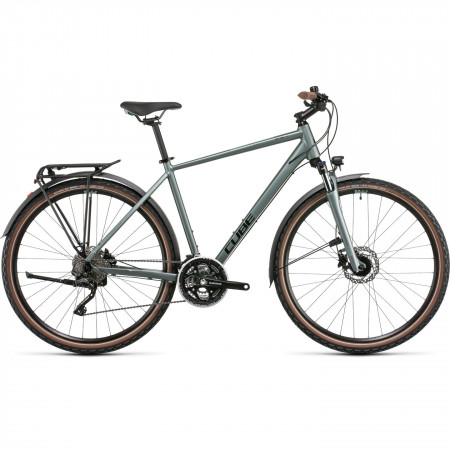 Bicicleta MTB Hardtail Trekking-Oras CUBE Nature Pro Allroad SilverGreen Black