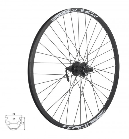 Roata spate 26 Force Basic Disc 559x19 butuc Shimano FHM475