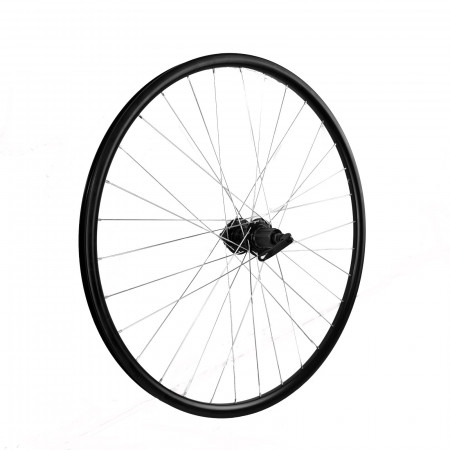 Roata spate 27.5 Fivestars disc, negru, butuc negru cu bile si QR