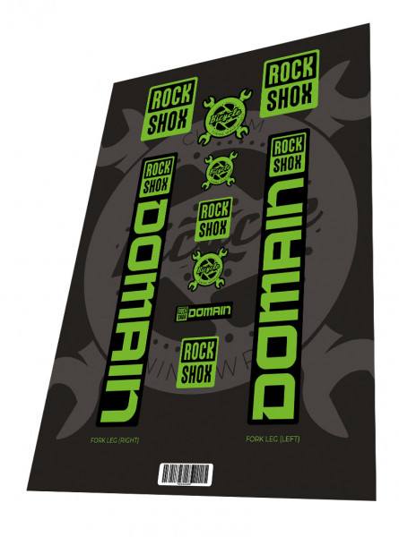 Set stickere adezive furca ROCKSHOX Domain Toxic Green 2023
