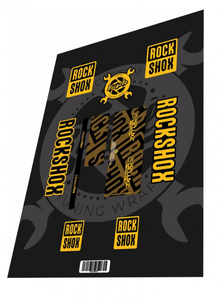 Stickere adezive amortizor ROCKSHOX Super Deluxe Ultimate Yellow Black 2020