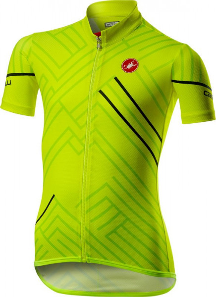 Tricou cu maneca scurta Castelli Campioncino de copii Galben Fluo