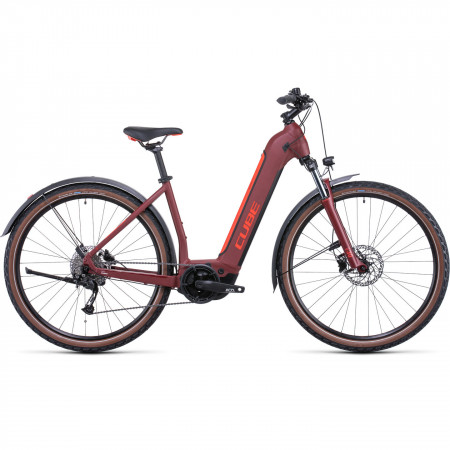Bicicleta Electrica MTB Hardtail CUBE Nuride Hybrid Performance 500 Allroad Easy Entry DarkRed Red