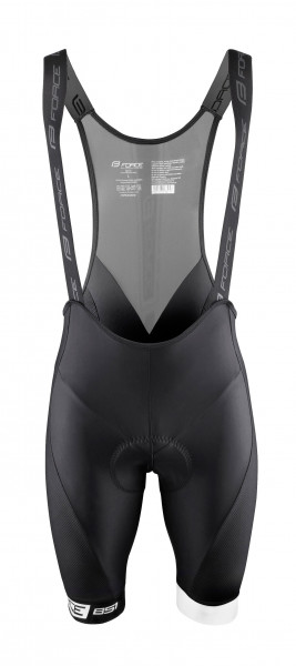 Pantaloni scurti cu bazon si bretele Force B51 negru/alb